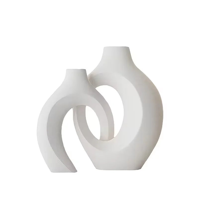 Modern White Vase Set