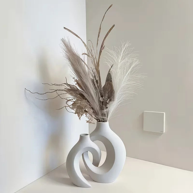 Modern White Vase Set