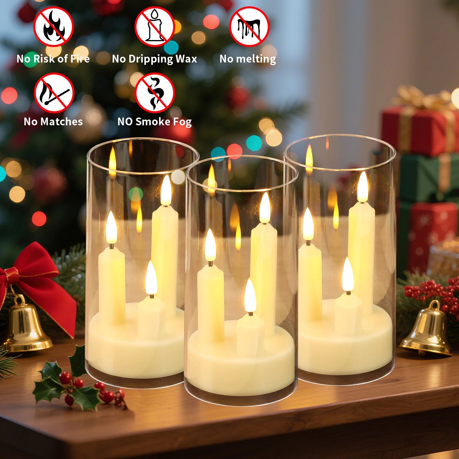 Flameless Taper Candle Set
