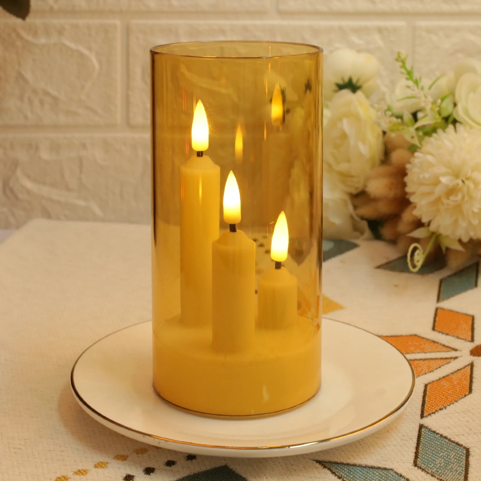 Flameless Taper Candle Set