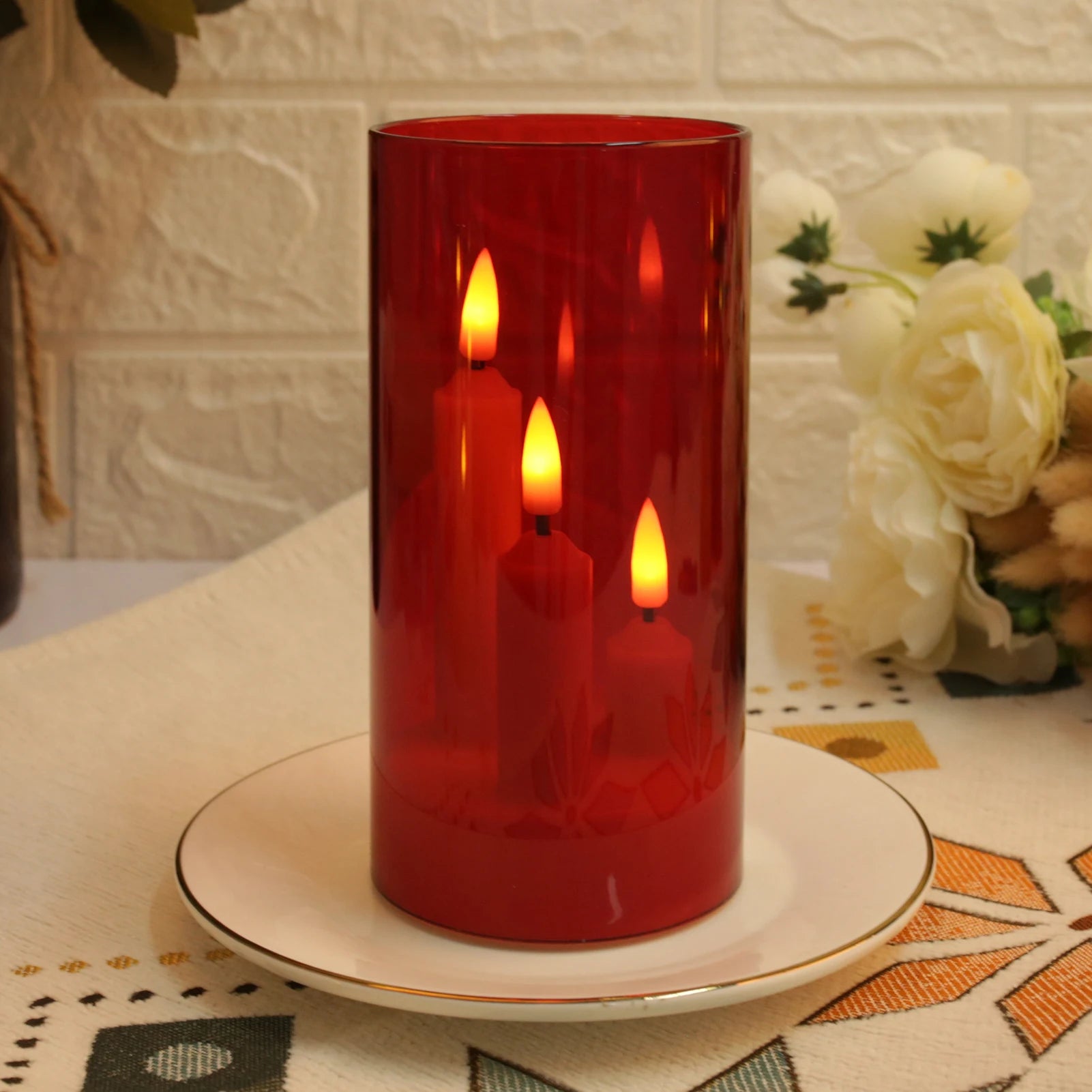 Flameless Taper Candle Set