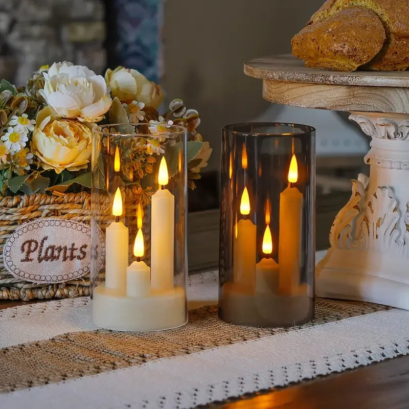 Flameless Taper Candle Set