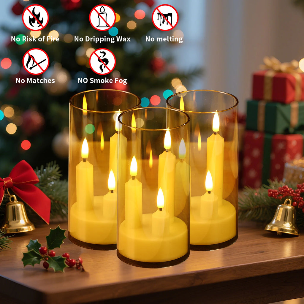 Flameless Taper Candle Set