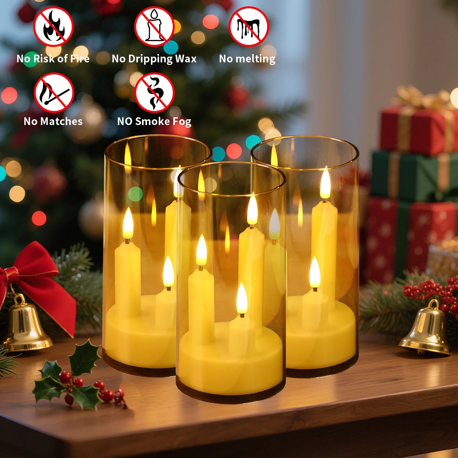 Flameless Taper Candle Set