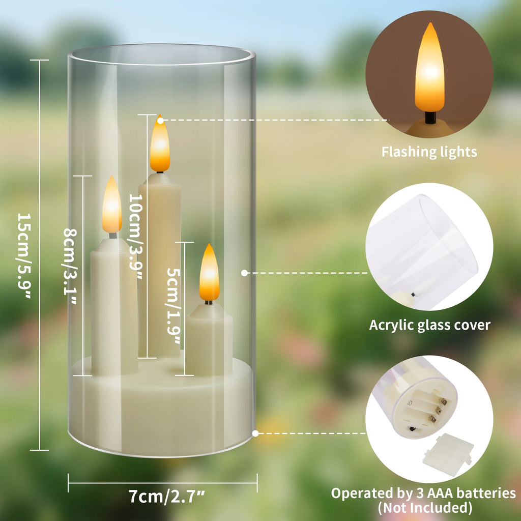 Flameless Taper Candle Set