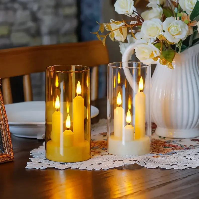 Flameless Taper Candle Set