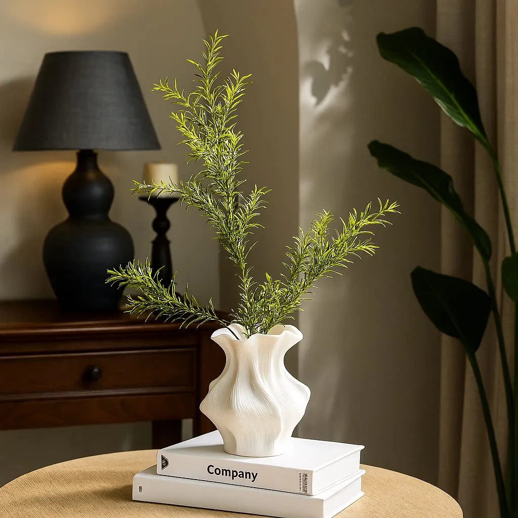 Textured Wave Ceramic Vase