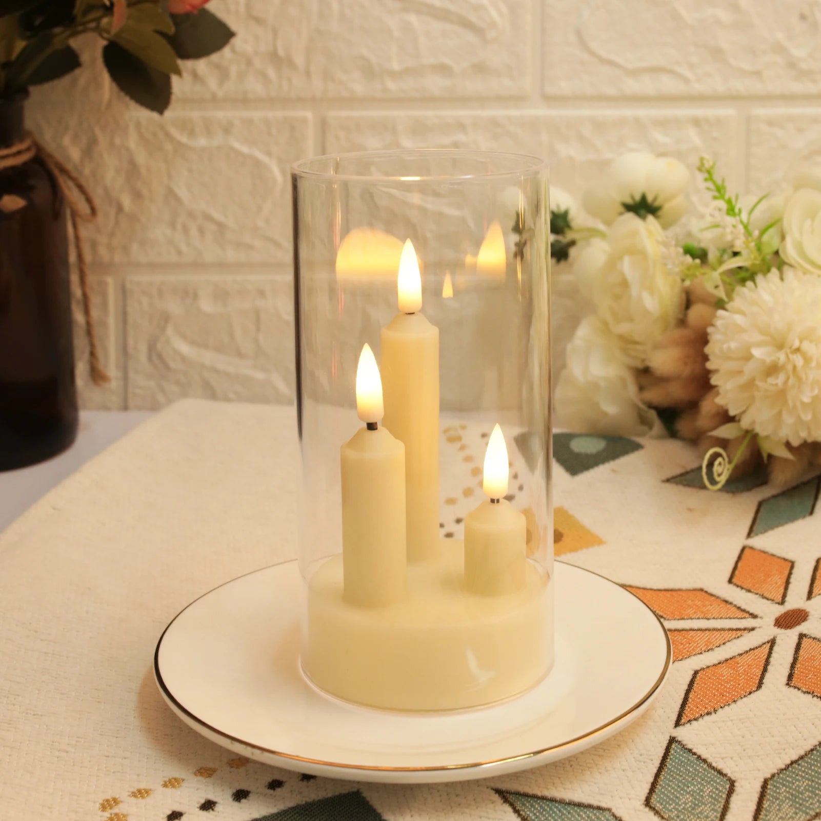 Flameless Taper Candle Set
