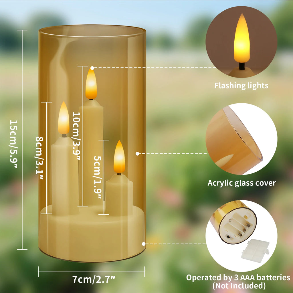Flameless Taper Candle Set
