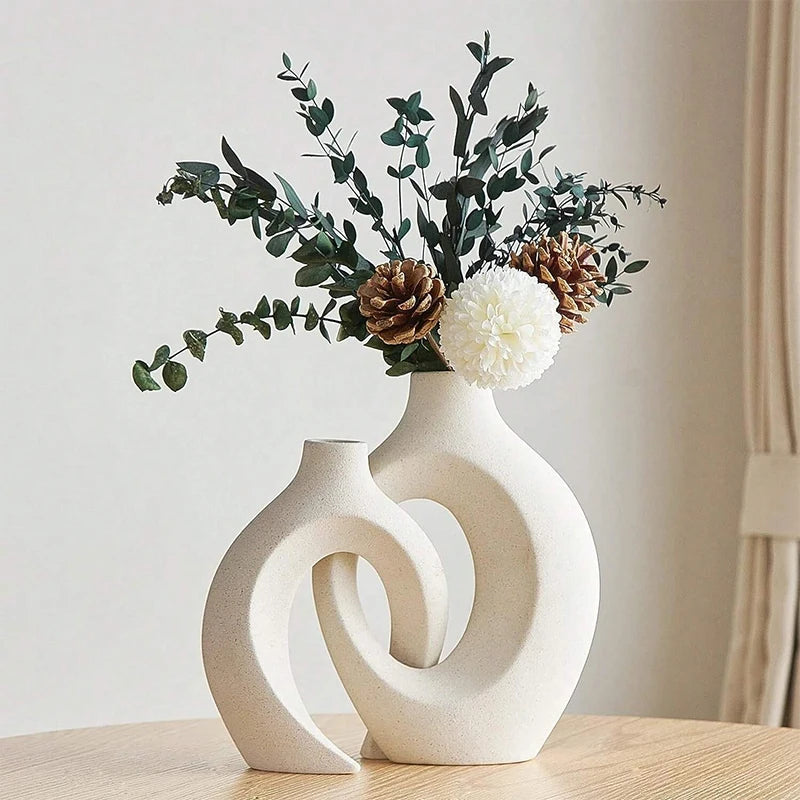 Modern White Vase Set