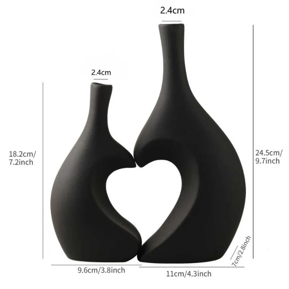 Heart-Shaped Vase Set