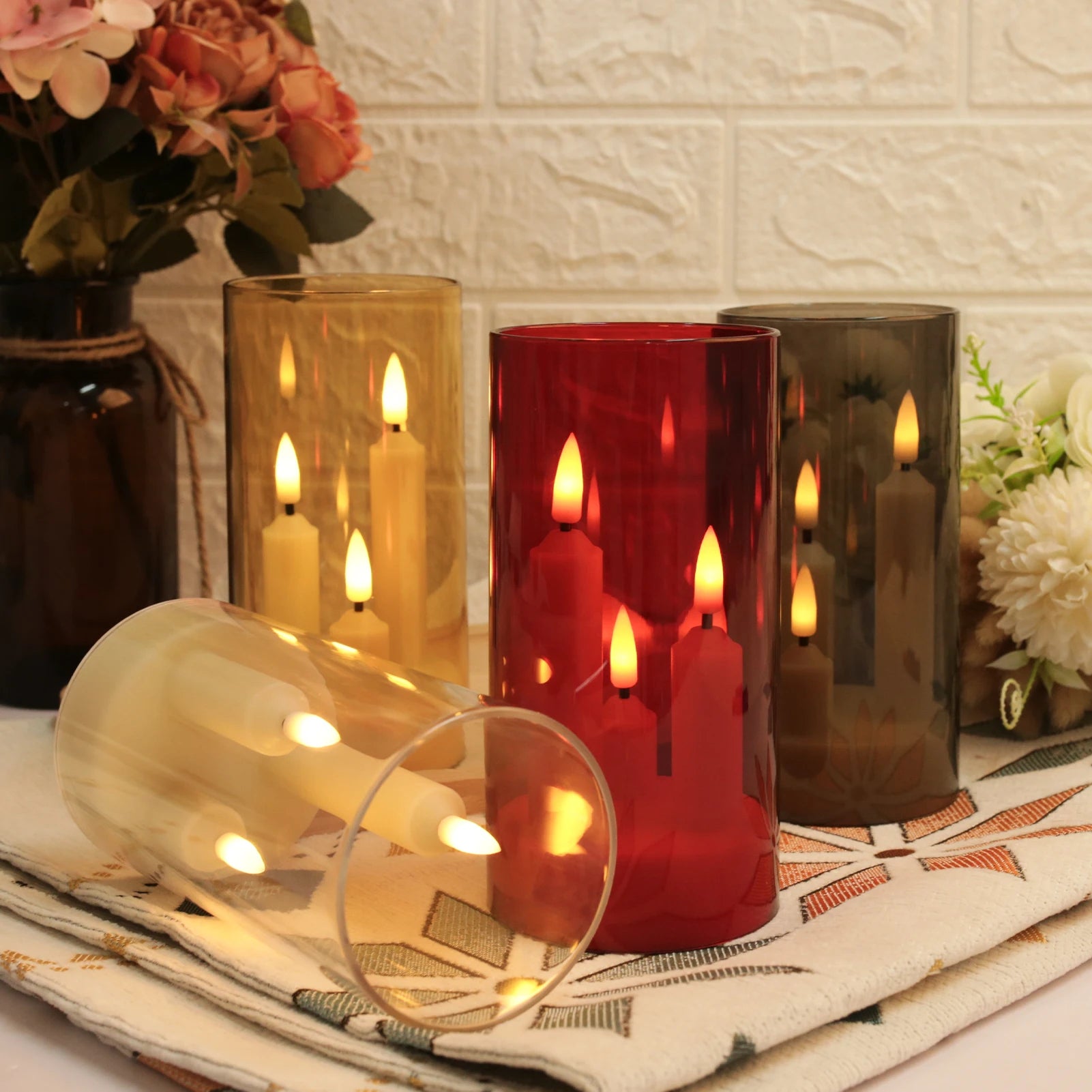 Flameless Taper Candle Set