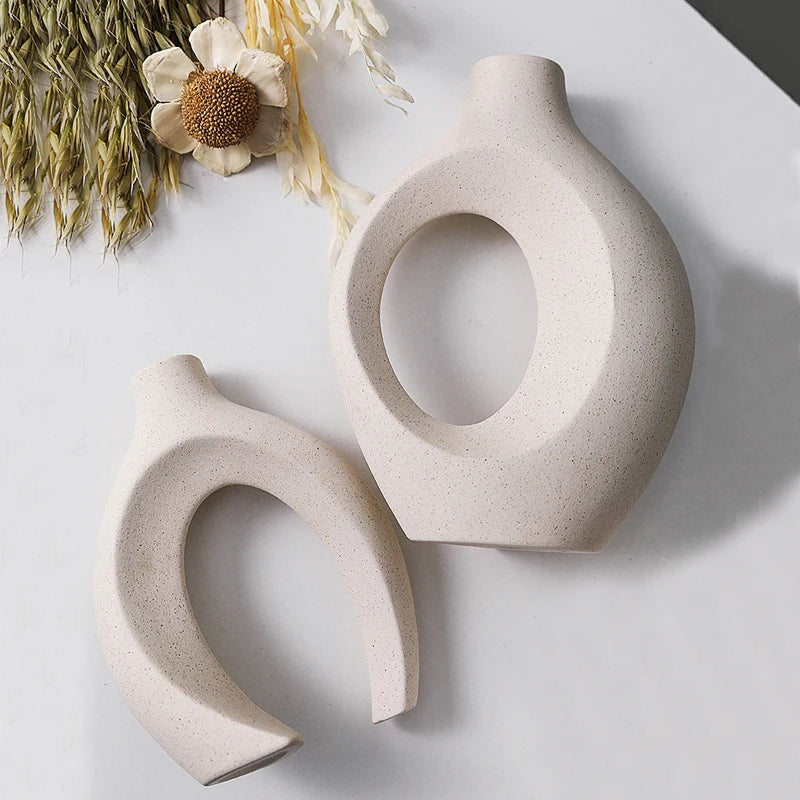 Modern White Vase Set