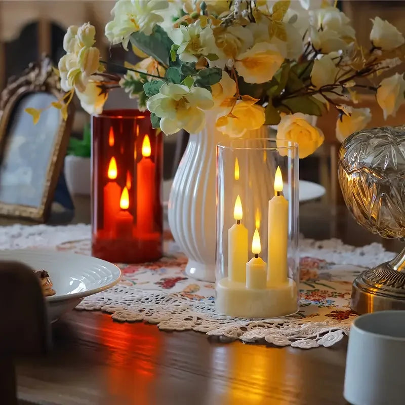 Flameless Taper Candle Set